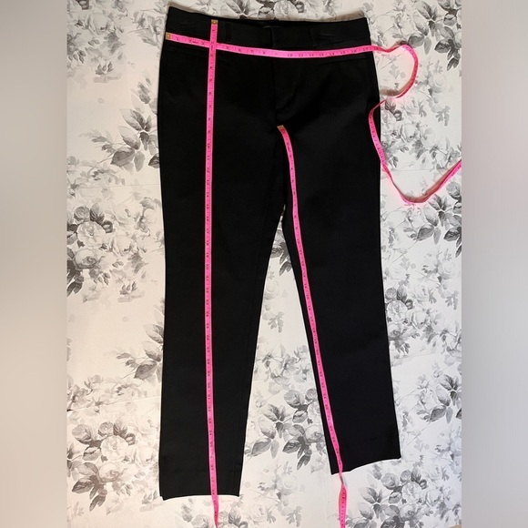 NWT Banana Republic Sloan Pants Flat front stretch Black detail Size 10 Long - Picture 7 of 13